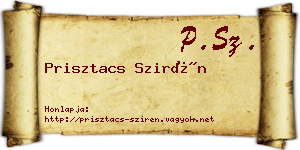 Prisztacs Szirén névjegykártya